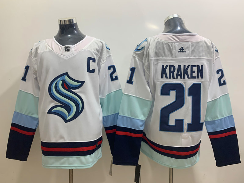 Men's Seattle Kraken #21 White Home Breakaway Jersey